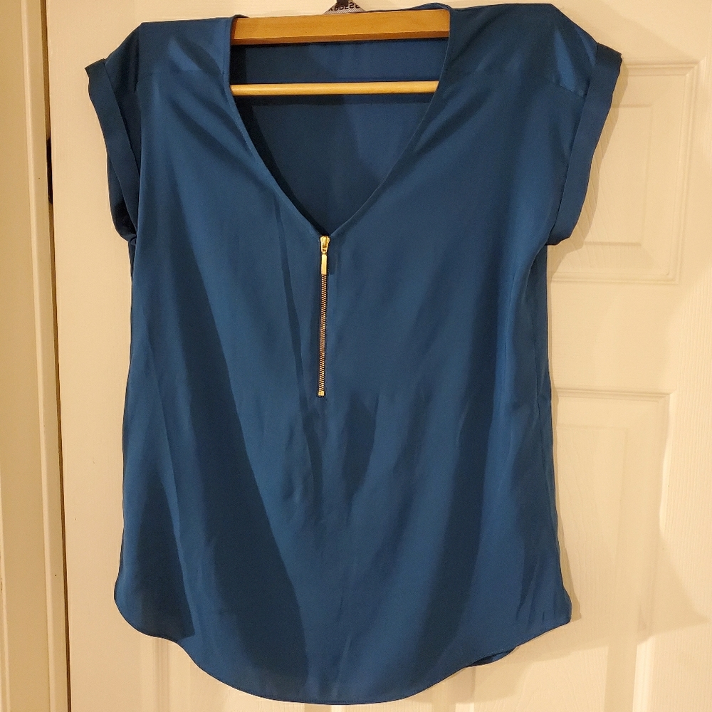Express Cobalt Short Sleeve Blouse